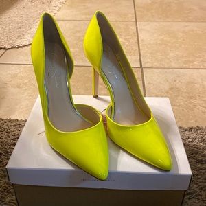 Jessica Simpson, brand new neon yellow heels, size 10